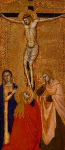 Christus aan het kruis met de Maagd, Sint Jan en Sint Maria Magdalena, ca. 1360-1380 door Italian School